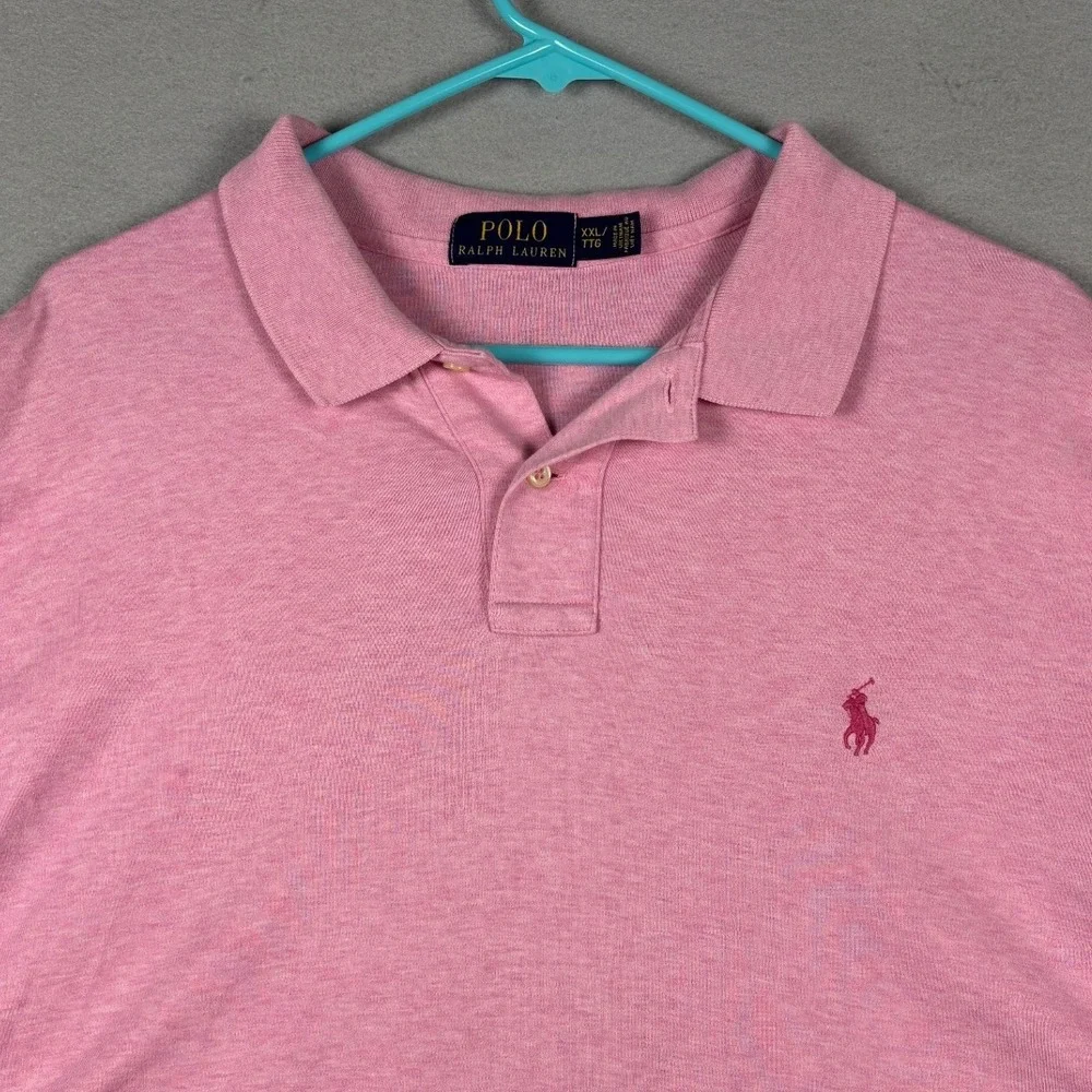 Polo Ralph Lauren Short Sleeve Polo Shirt Pony Logo XXL (Fits Like XL) Pink Mens